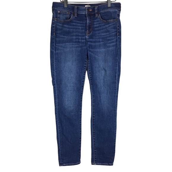 J CREW Factory Jeans Skinny Stretch Mid Rise Medium Wash Denim Slim Size 27/28 - Picture 1 of 13
